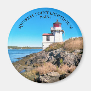 Squirrel Point Lighthouse, Maine Round Magnet