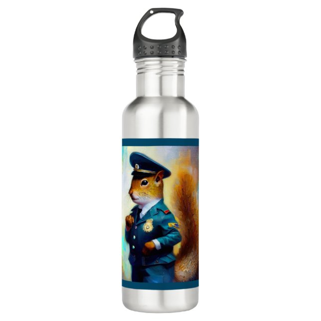 Squirrel Policeman 710 Ml Water Bottle (Front)