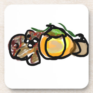 Squirrel pumpkins coaster