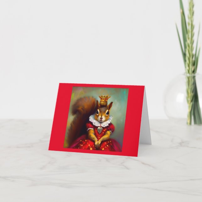 Squirrel Queen of Hearts Card (Front)