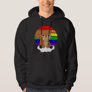 Squirrel Rainbow Glitter Kawaii Croissant Hoodie