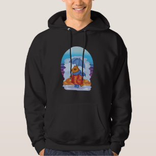 Squirrel Red coat Blue scarf Blue umbrella Autumn Hoodie