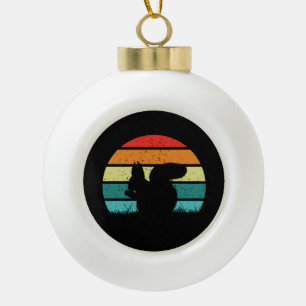 Squirrel Retro Squirrel Ceramic Ball Christmas Ornament