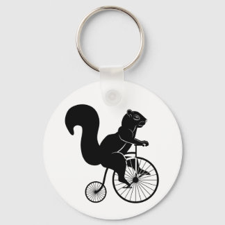 Squirrel Rider on Vintage Bike Key Ring