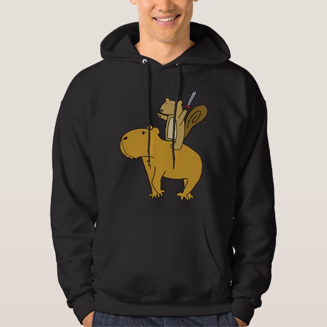 Squirrel Riding Capybara Hoodie (Front)