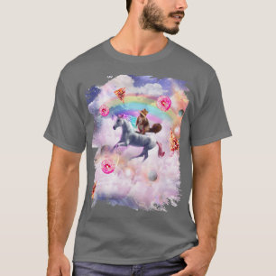 Squirrel Riding Unicorn, Rainbow Pizza Doughnut  T-Shirt