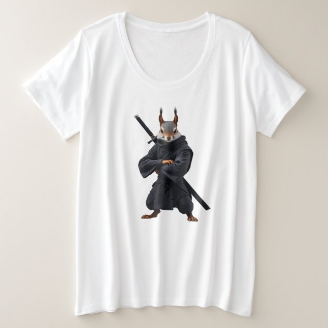 Squirrel Samurai Plus Size T-Shirt (Design Front)