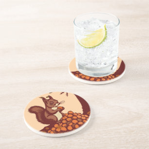 Squirrel Sandstone Coaster - Absorbent Ceramic