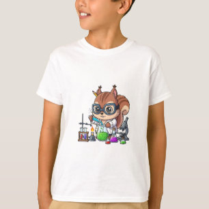 Squirrel Scientist Lab Experiment Kids T-Shirt