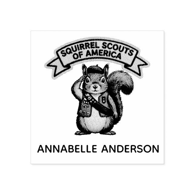 Squirrel Scouts Personalise Rubber Stamp (Imprint)