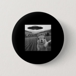 Squirrel Selfie With Alien Ufo Funny For Men Women 6 Cm Round Badge