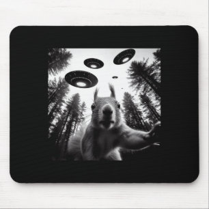 Squirrel Selfie With Alien Ufo Funny For Men Women Mouse Pad