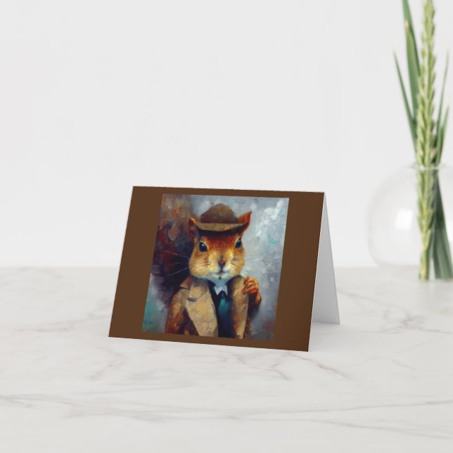 Squirrel Sherlock Holmes Card (Front)