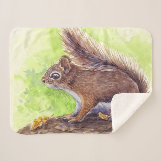 Squirrel Sherpa Blanket (Front (Horizontal))