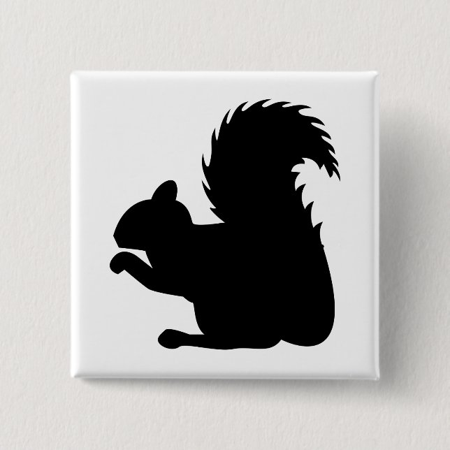 Squirrel Silhouette 15 Cm Square Badge (Front)