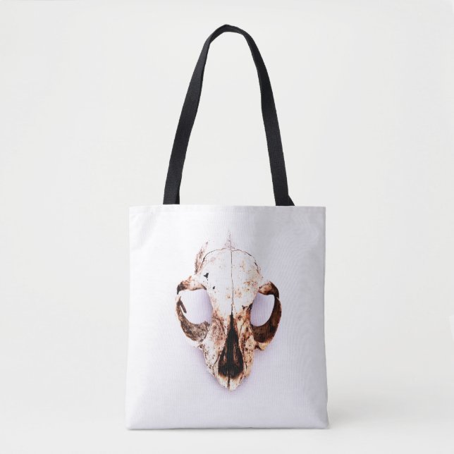 SQUIRREL SKULL tote wht Bag (Front)