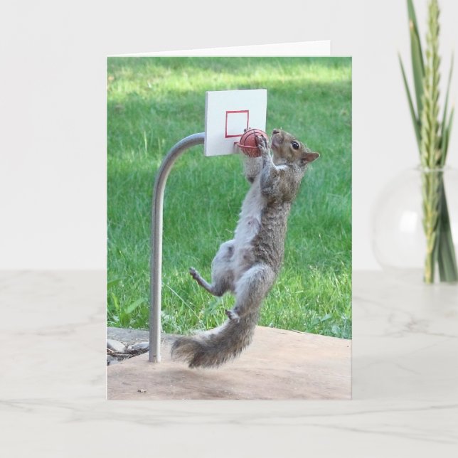 Squirrel Slam Dunk Card (Front)