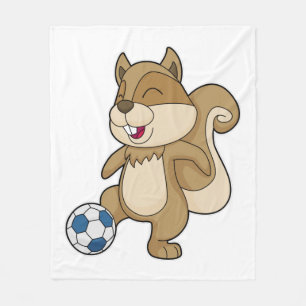 Squirrel Soccer player Soccer Fleece Blanket
