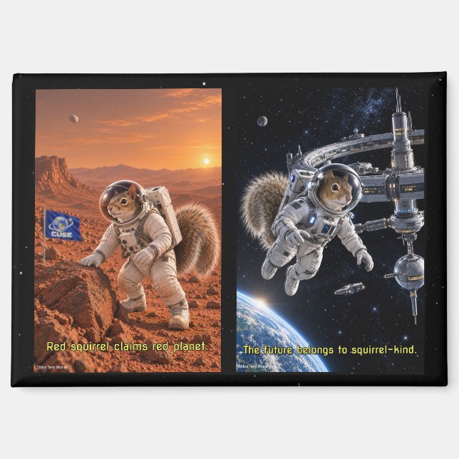 Squirrel Space Future Magnet (Front)
