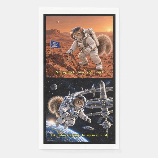 Squirrel Space Future Napkin (Front)