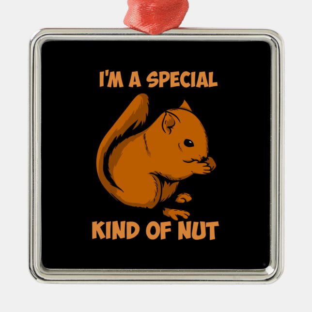 Squirrel - Special Kind Of Nut Metal Tree Decoration (Front)