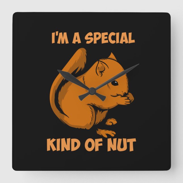 Squirrel - Special Kind Of Nut Square Wall Clock (Front)