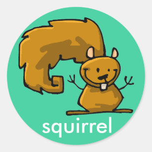 squirrel stick classic round sticker