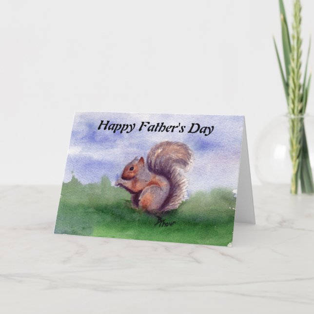 Squirrel Study Father's Day Card (Front)