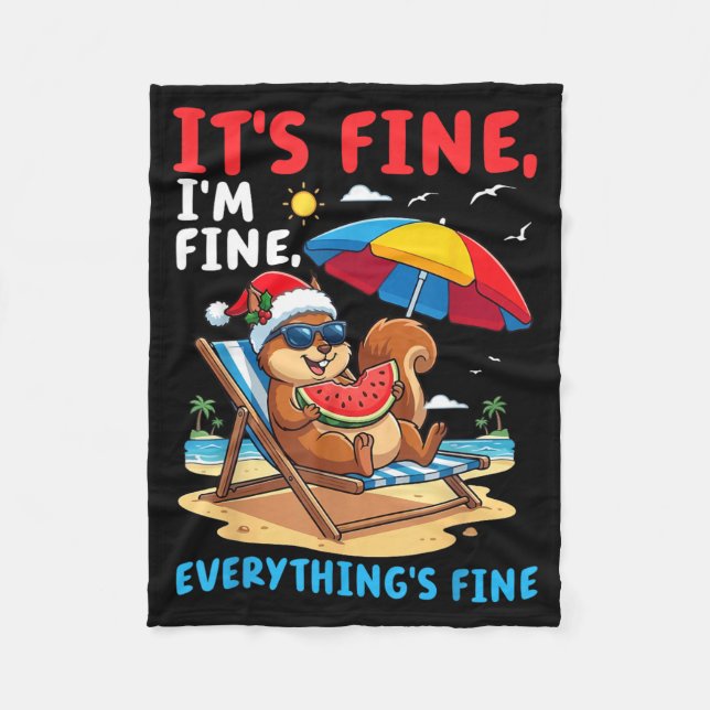 Squirrel Summer Christmas Fine Fine Everythings Fleece Blanket (Front)