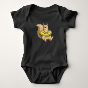 Squirrel Swimming Swim ring Baby Bodysuit