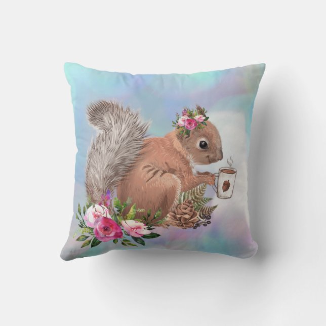 Squirrel Throw Pillow (Back)