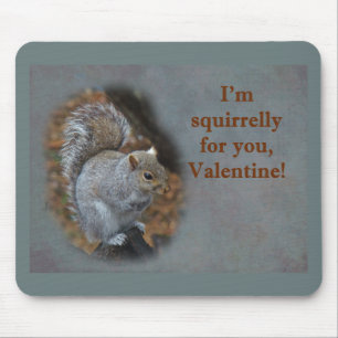 Squirrel Valentine's Day Card Mouse Pad