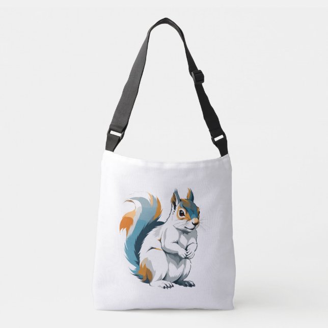 Squirrel Vector Art with Vibrant Colours Crossbody Bag (Front)