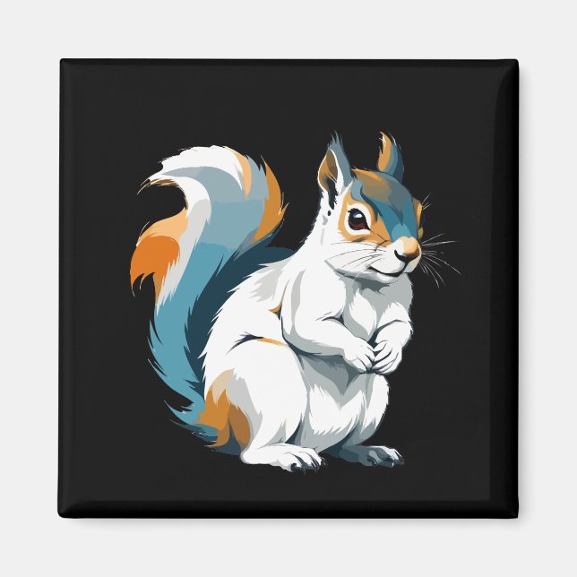 Squirrel Vector Art with Vibrant Colours Magnet (Front)