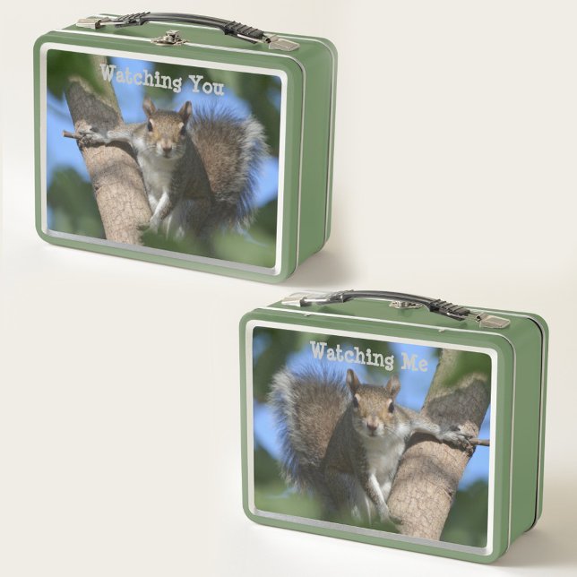 Squirrel Watching You Photographic Metal Lunch Box (Creator Uploaded)