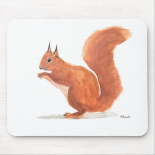 Squirrel watercolor animal woodland baby nursery mouse pad