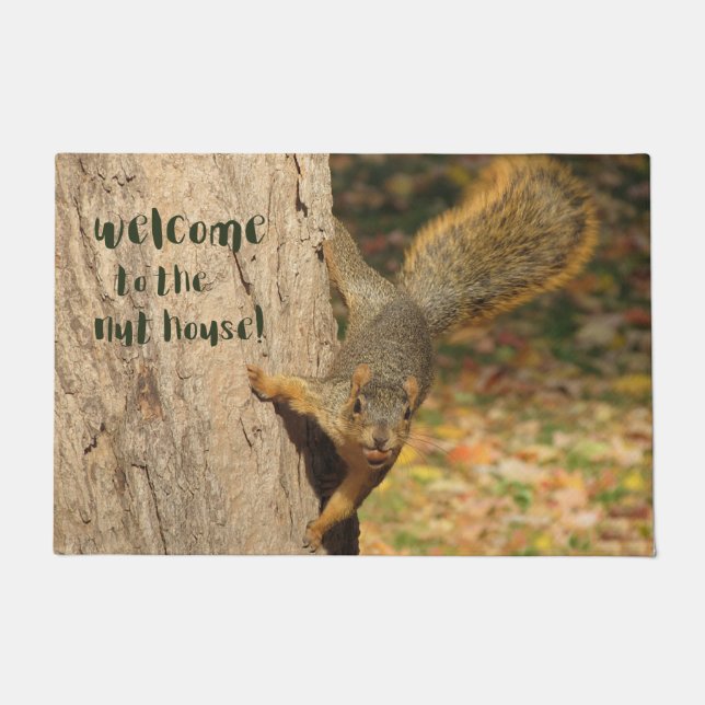 Squirrel Welcome to the Nut House Doormat (Front)