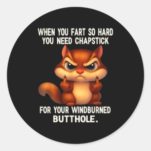 Squirrel When You Fart So Hard You Need Chapstick Classic Round Sticker