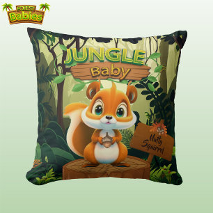 Squirrel Whimsical Nature-Inspired Nursery Art 🐿 Cushion