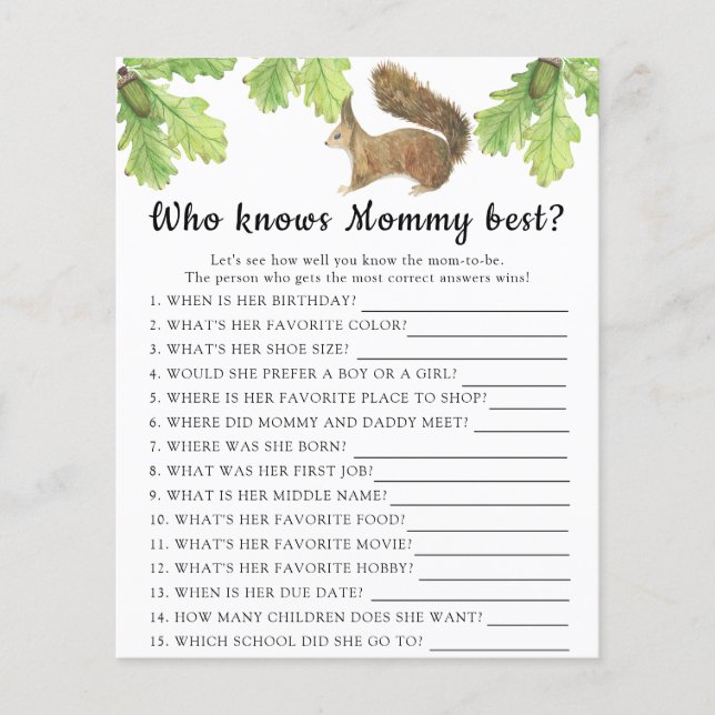 Squirrel - Who knows mummy best (Front)