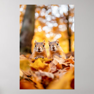 Squirrel Wild Animal Loving Portrait Poster
