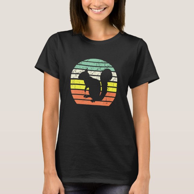 Squirrel Wildlife Animal Retro Vintage Sunset T-Shirt (Front)