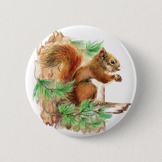 Squirrel Wildlife Button (Front)