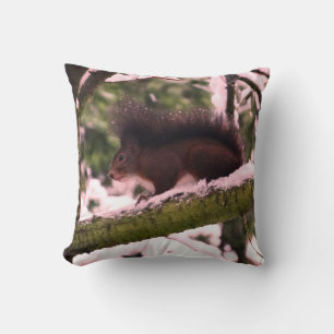 Squirrel Winter Photo Throw Cushion 41 x 41 cm