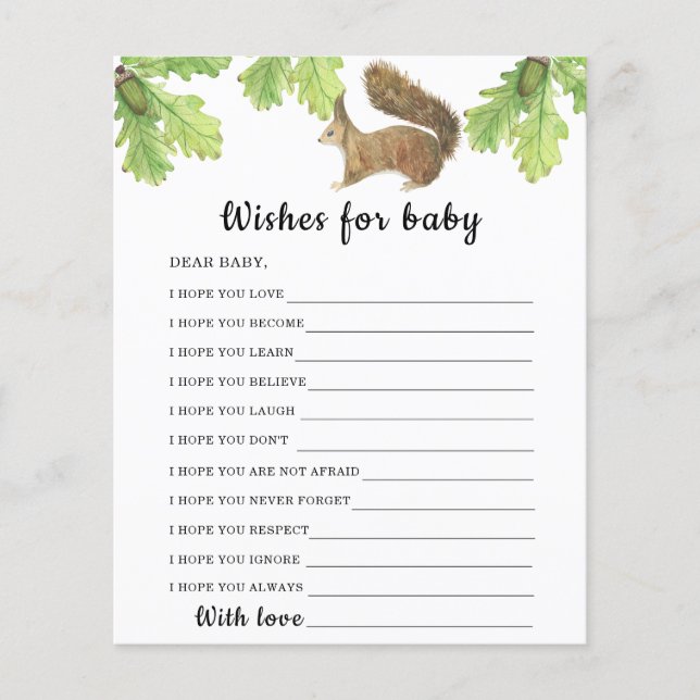Squirrel wishes for baby (Front)