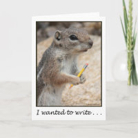 Squirrel With a Pencil Card