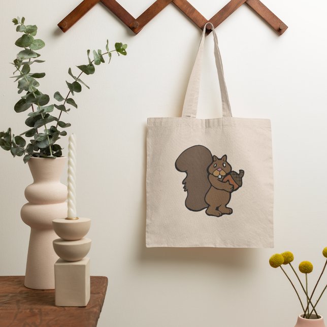 Squirrel with Acorn Cute Woodland Animal Tote Bag (Creator Uploaded)