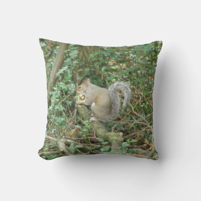 Squirrel with Acorn Pillow (Front)