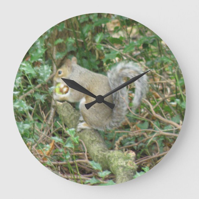 Squirrel with Acorn Wall Clock (Front)