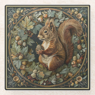Squirrel With an Acorn Glass Coaster